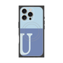 プレミアムスクエアケース with MagSafe［ オリジナル - initial two tone - U blue ］