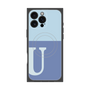 プレミアムスクエアケース with MagSafe［ オリジナル - initial two tone - U blue ］