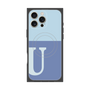 プレミアムスクエアケース with MagSafe［ オリジナル - initial two tone - U blue ］