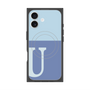 プレミアムスクエアケース with MagSafe［ オリジナル - initial two tone - U blue ］