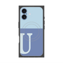 プレミアムスクエアケース with MagSafe［ オリジナル - initial two tone - U blue ］