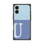 プレミアムスクエアケース with MagSafe［ オリジナル - initial two tone - U blue ］