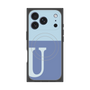 プレミアムスクエアケース with MagSafe［ オリジナル - initial two tone - U blue ］