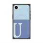 プレミアムスクエアケース with MagSafe［ オリジナル - initial two tone - U blue ］