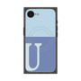 プレミアムスクエアケース with MagSafe［ オリジナル - initial two tone - U blue ］
