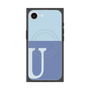 プレミアムスクエアケース with MagSafe［ オリジナル - initial two tone - U blue ］