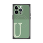 プレミアムスクエアケース with MagSafe［ オリジナル - initial two tone - U green ］