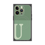 プレミアムスクエアケース with MagSafe［ オリジナル - initial two tone - U green ］