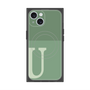 プレミアムスクエアケース with MagSafe［ オリジナル - initial two tone - U green ］