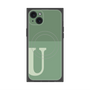 プレミアムスクエアケース with MagSafe［ オリジナル - initial two tone - U green ］