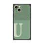 プレミアムスクエアケース with MagSafe［ オリジナル - initial two tone - U green ］