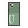 プレミアムスクエアケース with MagSafe［ オリジナル - initial two tone - U green ］