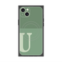 プレミアムスクエアケース with MagSafe［ オリジナル - initial two tone - U green ］