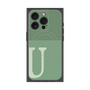 プレミアムスクエアケース with MagSafe［ オリジナル - initial two tone - U green ］