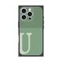 プレミアムスクエアケース with MagSafe［ オリジナル - initial two tone - U green ］