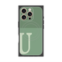 プレミアムスクエアケース with MagSafe［ オリジナル - initial two tone - U green ］