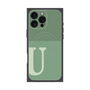 プレミアムスクエアケース with MagSafe［ オリジナル - initial two tone - U green ］