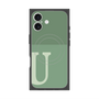 プレミアムスクエアケース with MagSafe［ オリジナル - initial two tone - U green ］
