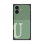 プレミアムスクエアケース with MagSafe［ オリジナル - initial two tone - U green ］