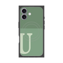 プレミアムスクエアケース with MagSafe［ オリジナル - initial two tone - U green ］