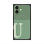 プレミアムスクエアケース with MagSafe［ オリジナル - initial two tone - U green ］