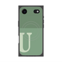 プレミアムスクエアケース with MagSafe［ オリジナル - initial two tone - U green ］