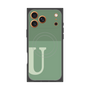 プレミアムスクエアケース with MagSafe［ オリジナル - initial two tone - U green ］