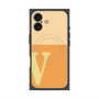 プレミアムスクエアケース with MagSafe［ オリジナル - initial two tone - V orange ］