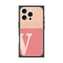 プレミアムスクエアケース with MagSafe［ オリジナル - initial two tone - V pink ］