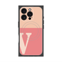 プレミアムスクエアケース with MagSafe［ オリジナル - initial two tone - V pink ］