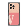 プレミアムスクエアケース with MagSafe［ オリジナル - initial two tone - V pink ］