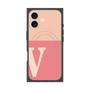 プレミアムスクエアケース with MagSafe［ オリジナル - initial two tone - V pink ］