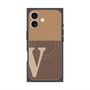 プレミアムスクエアケース with MagSafe［ オリジナル - initial two tone - V brown ］