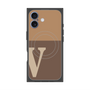 プレミアムスクエアケース with MagSafe［ オリジナル - initial two tone - V brown ］
