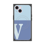 プレミアムスクエアケース with MagSafe［ オリジナル - initial two tone - V blue ］