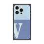 プレミアムスクエアケース with MagSafe［ オリジナル - initial two tone - V blue ］