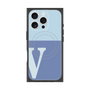 プレミアムスクエアケース with MagSafe［ オリジナル - initial two tone - V blue ］