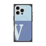 プレミアムスクエアケース with MagSafe［ オリジナル - initial two tone - V blue ］