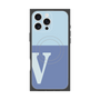 プレミアムスクエアケース with MagSafe［ オリジナル - initial two tone - V blue ］