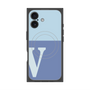 プレミアムスクエアケース with MagSafe［ オリジナル - initial two tone - V blue ］