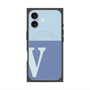 プレミアムスクエアケース with MagSafe［ オリジナル - initial two tone - V blue ］