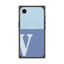 プレミアムスクエアケース with MagSafe［ オリジナル - initial two tone - V blue ］