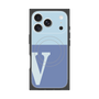 プレミアムスクエアケース with MagSafe［ オリジナル - initial two tone - V blue ］