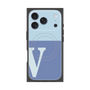 プレミアムスクエアケース with MagSafe［ オリジナル - initial two tone - V blue ］