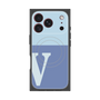 プレミアムスクエアケース with MagSafe［ オリジナル - initial two tone - V blue ］