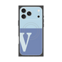プレミアムスクエアケース with MagSafe［ オリジナル - initial two tone - V blue ］
