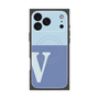 プレミアムスクエアケース with MagSafe［ オリジナル - initial two tone - V blue ］