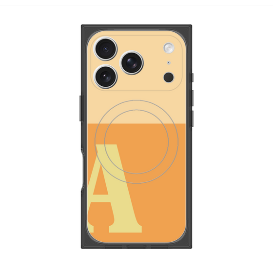 プレミアムスクエアケース with MagSafe［ オリジナル - initial two tone - A orange ］
