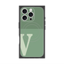 プレミアムスクエアケース with MagSafe［ オリジナル - initial two tone - V green ］