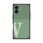 プレミアムスクエアケース with MagSafe［ オリジナル - initial two tone - V green ］